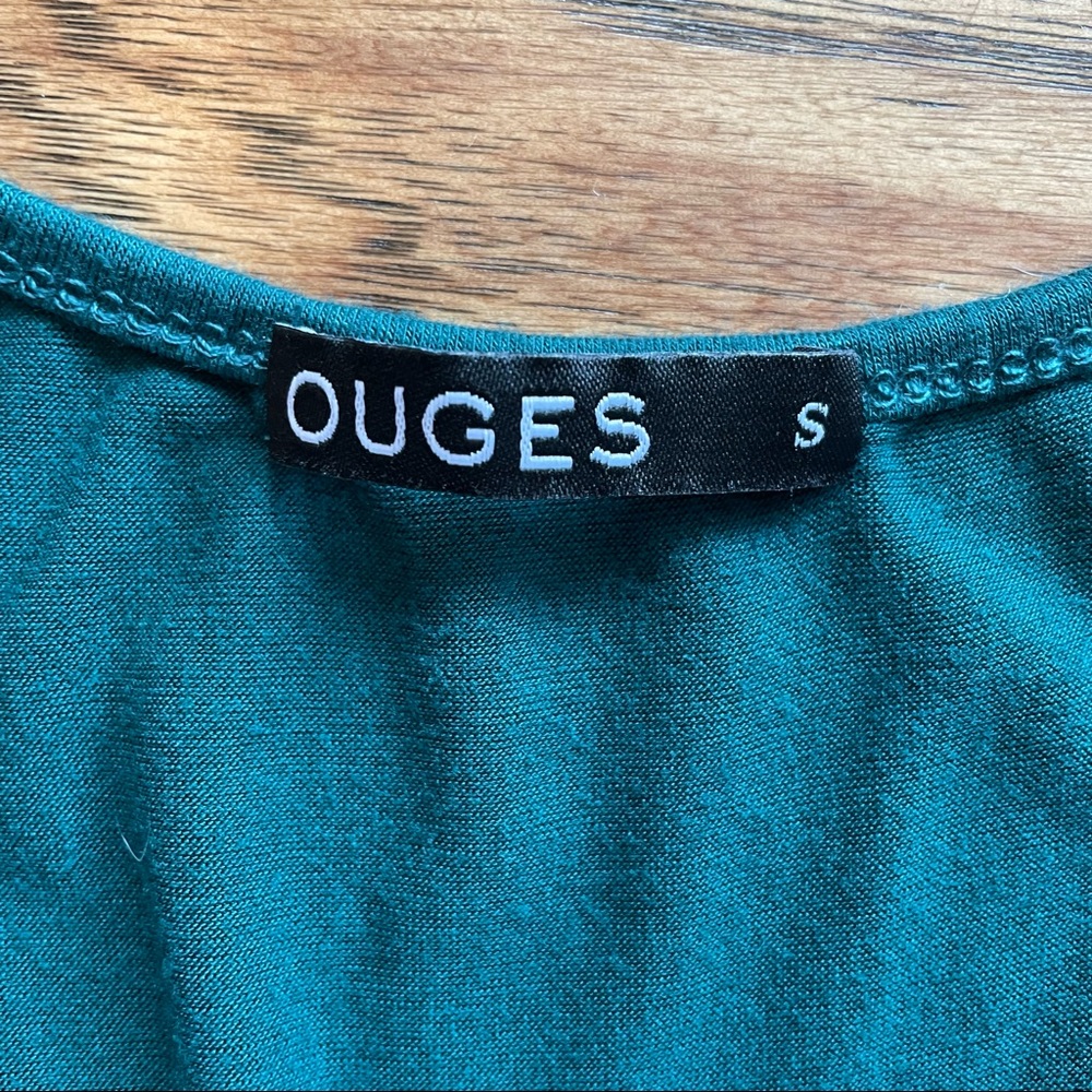 Ouges Womens Green Long Sleeve V-Neck Wrap Waist … - image 7